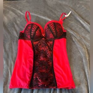 NWOT Daisy Fuentes size L (runs small) gothic bustier lingerie top goth